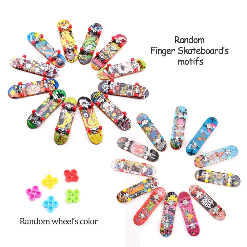 12Pcs/Lot Metal Bridge Finger Skateboard Frosted Surface Double Warping Plate Mini Skateboard Random Color Finger Toys Kids Gift