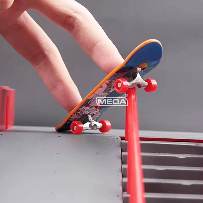 12Pcs/Lot Metal Bridge Finger Skateboard Frosted Surface Double Warping Plate Mini Skateboard Random Color Finger Toys Kids Gift